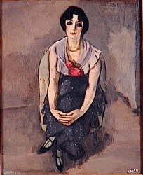  Portrait de femme aux roses rougesn 